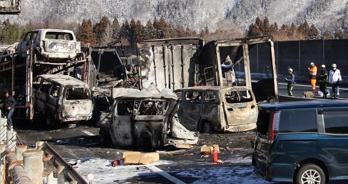 日本群馬縣發生多車相撞事故